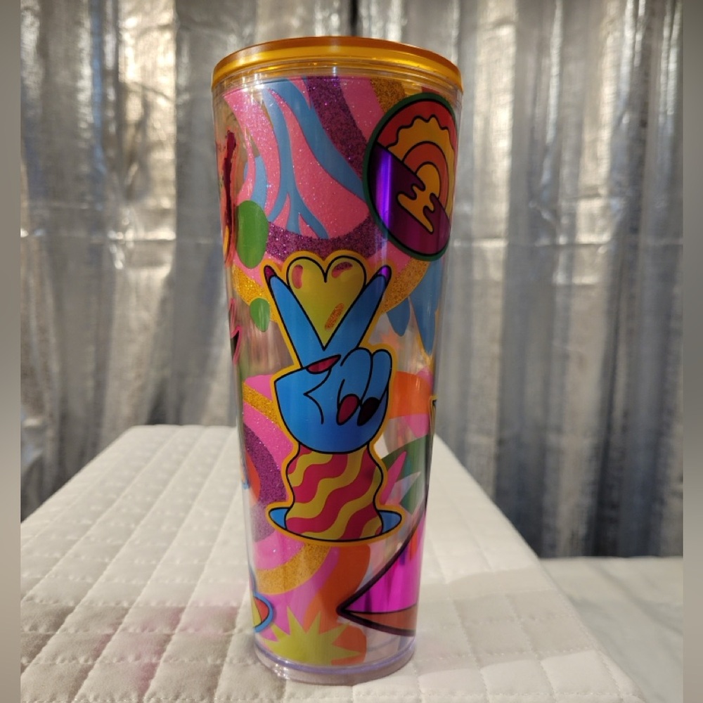 Starbucks 2023 Pride‎ Tim Singleton Graffiti Cold Tumbler Rainbow Groovy 70s 80s